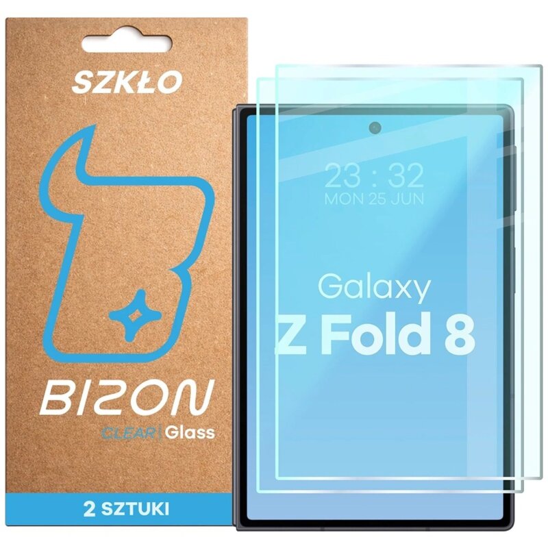 Szkło hartowane BIZON Glass Clear Duo do Samsung Galaxy Z Fold 8 (2 szt.)
