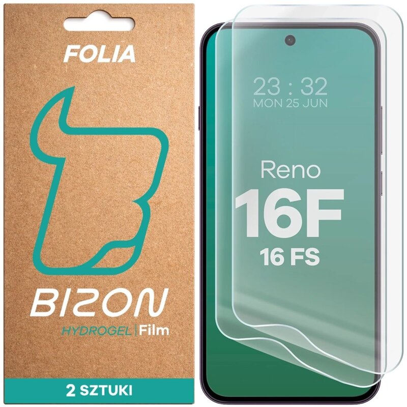Folia hydrożelowa BIZON Film Hydrogel Front Duo do Oppo Reno 16F/Oppo Reno 16 FS 5G (2 Szt.)