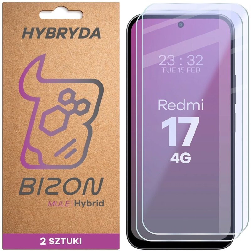 Szkło hybrydowe BIZON Hybrid Mule Duo do Xiaomi Redmi 17 4G (2 szt.)