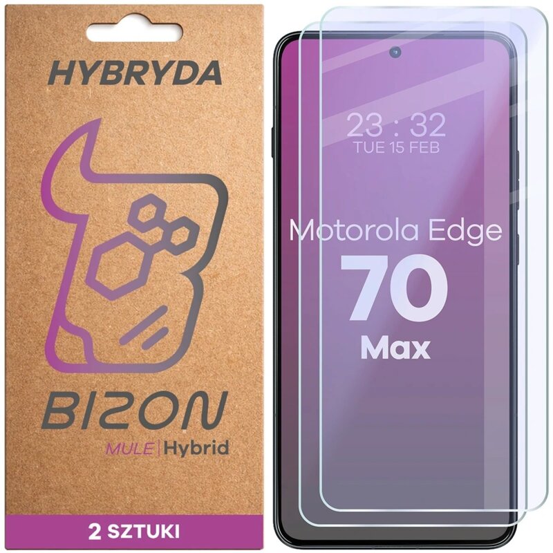Szkło hybrydowe BIZON Hybrid Mule Duo do Motorola Edge 70 Max (2 szt.)