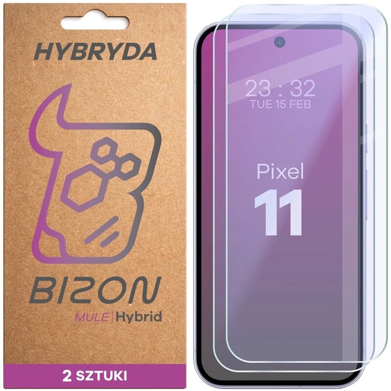 Szkło hybrydowe BIZON Hybrid Mule Duo do Google Pixel 11 (2 szt.)