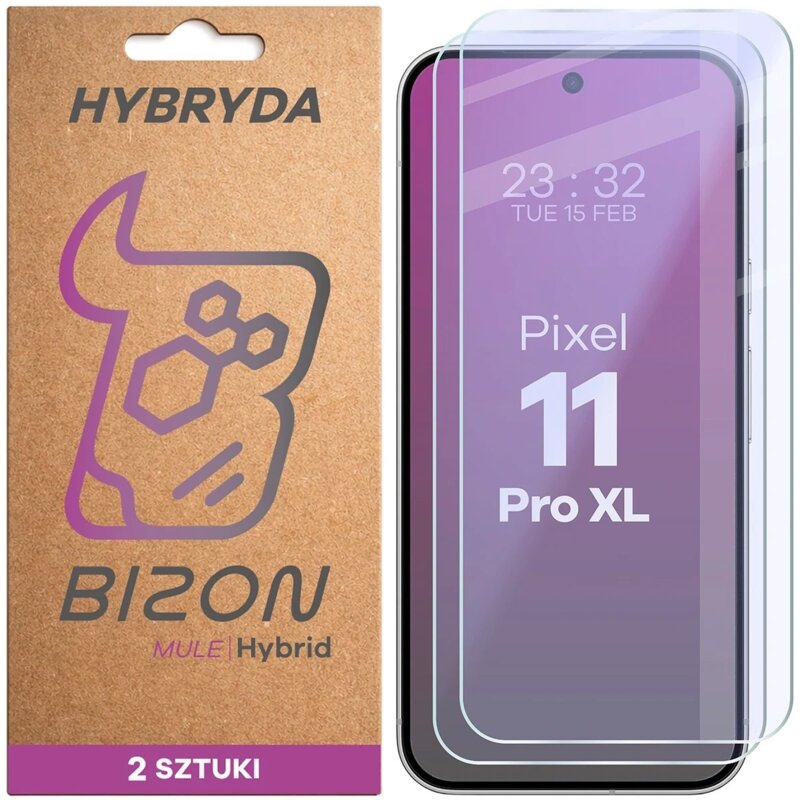 Szkło hybrydowe BIZON Hybrid Mule Duo do Google Pixel 11 Pro XL (2 szt.)