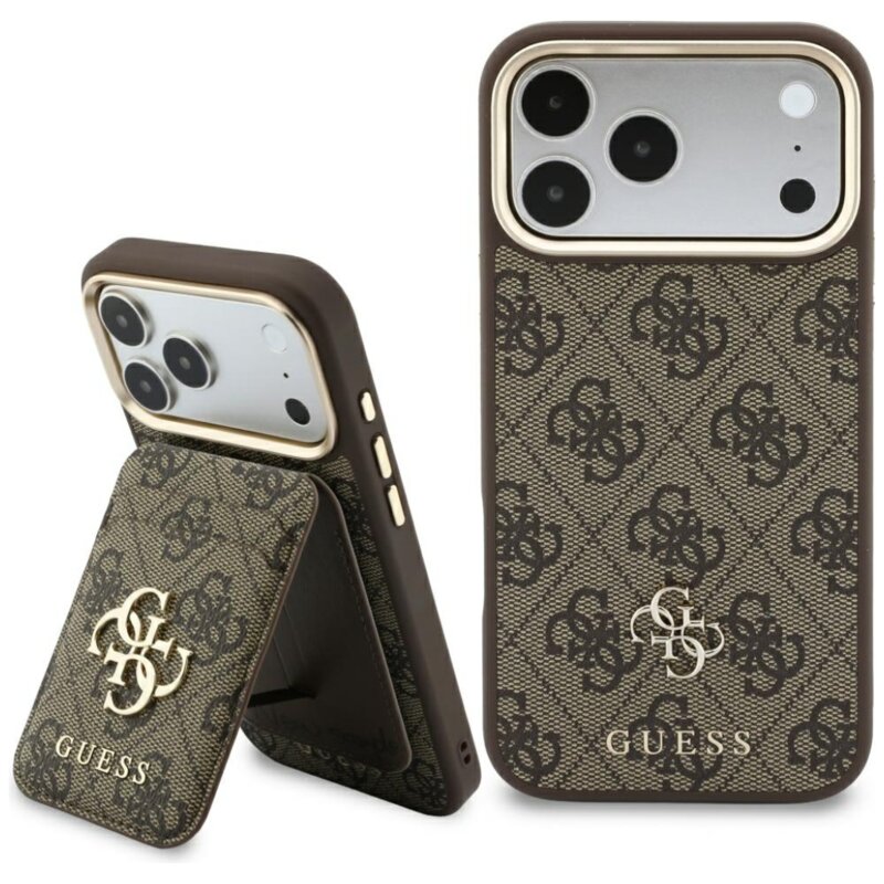 Etui GUESS 4G MagSafe do Apple iPhone 17 Pro Max/18 Pro Max Brązowy + Portfel