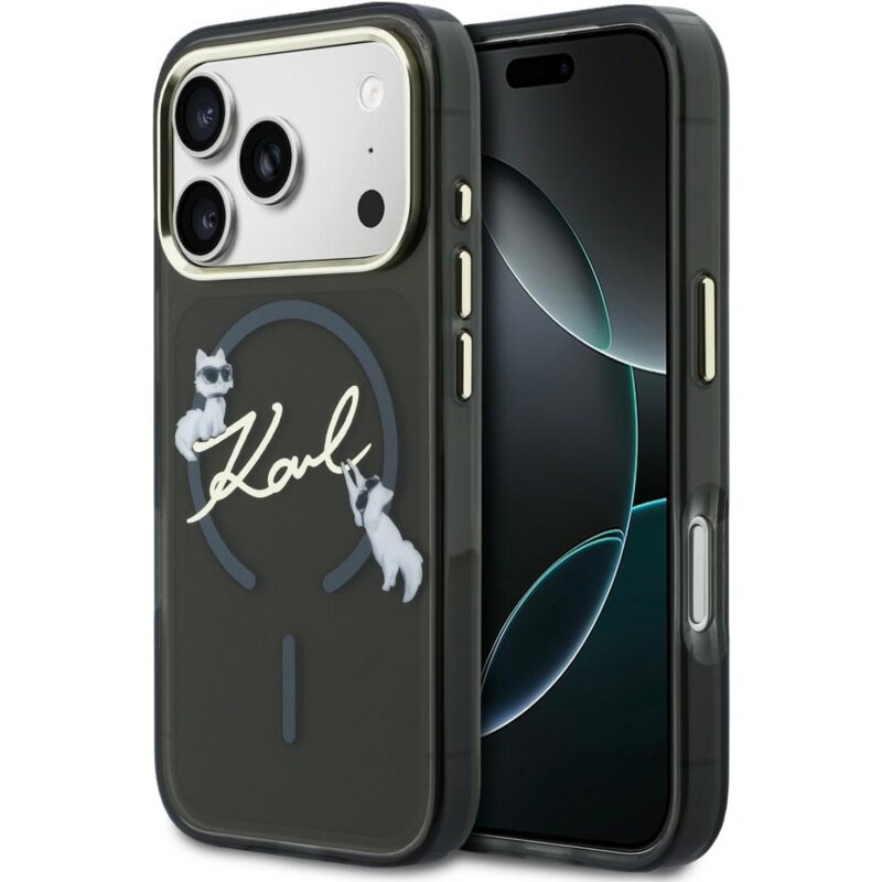 Etui KARL LAGERFELD Script Logo MagSafe do Apple iPhone 17 Pro Max/18 Pro Max Czarny