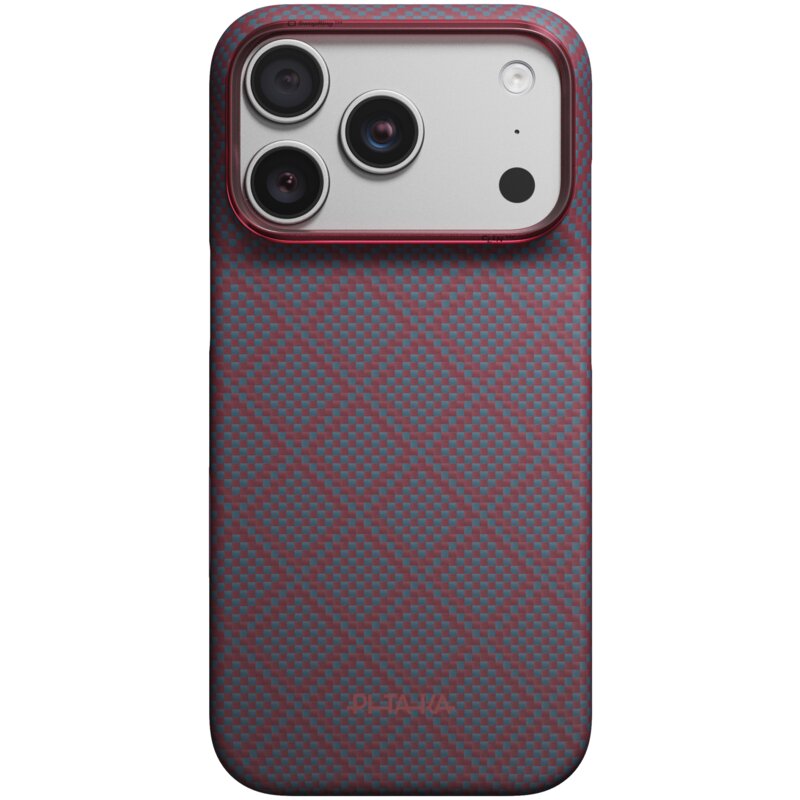 Etui PITAKA Edge Case Argyle MagSafe do Apple iPhone 17 Pro/18 Pro Niebiesko-czerwony