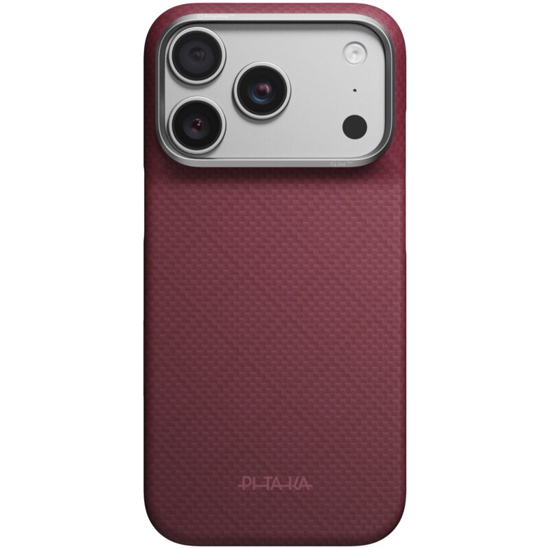 Etui PITAKA Edge Case Argyle MagSafe do Apple iPhone 17 Pro/18 Pro Burgundowy