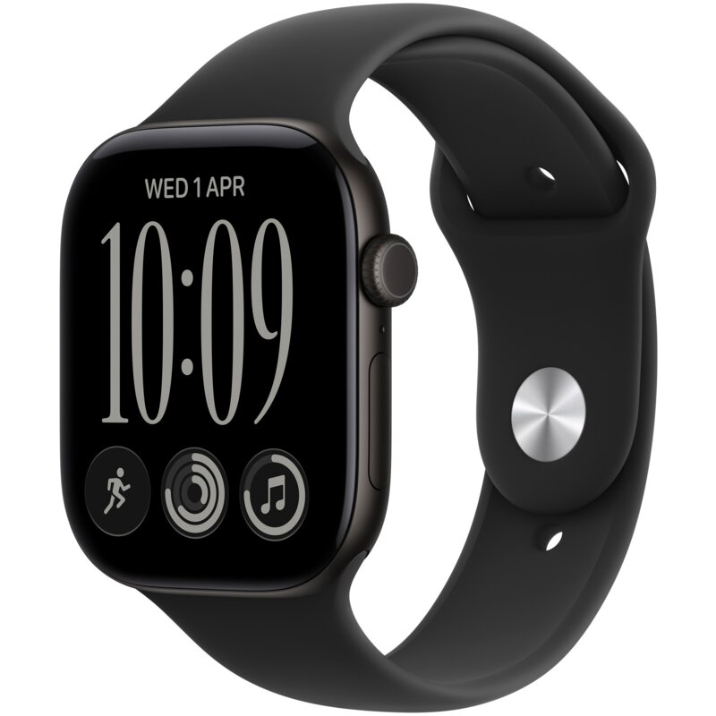 Smartwatch Apple Watch Series 12 GPS 42mm aluminium czarny + pasek sportowy czarny S/M
