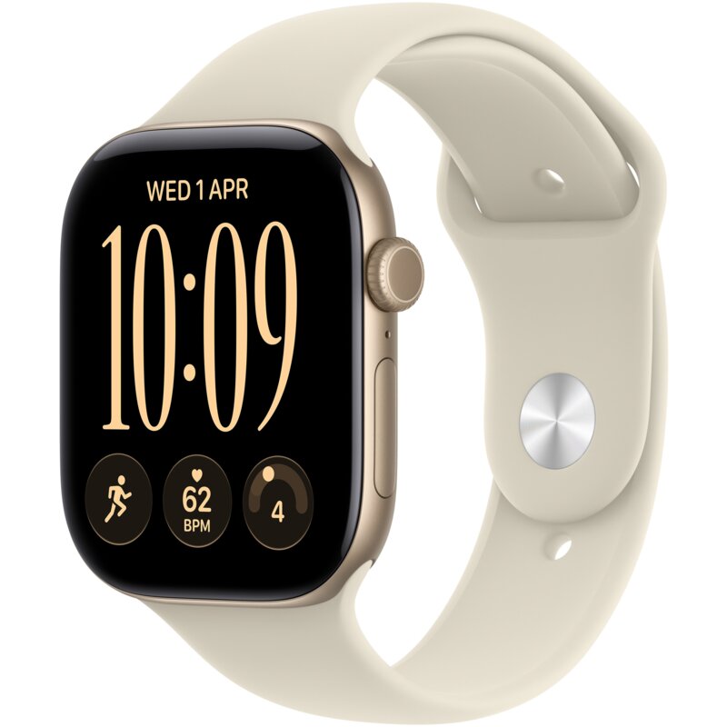 Smartwatch Apple Watch Series 12 GPS 46mm aluminium złoty + pasek sportowy piasek M/L