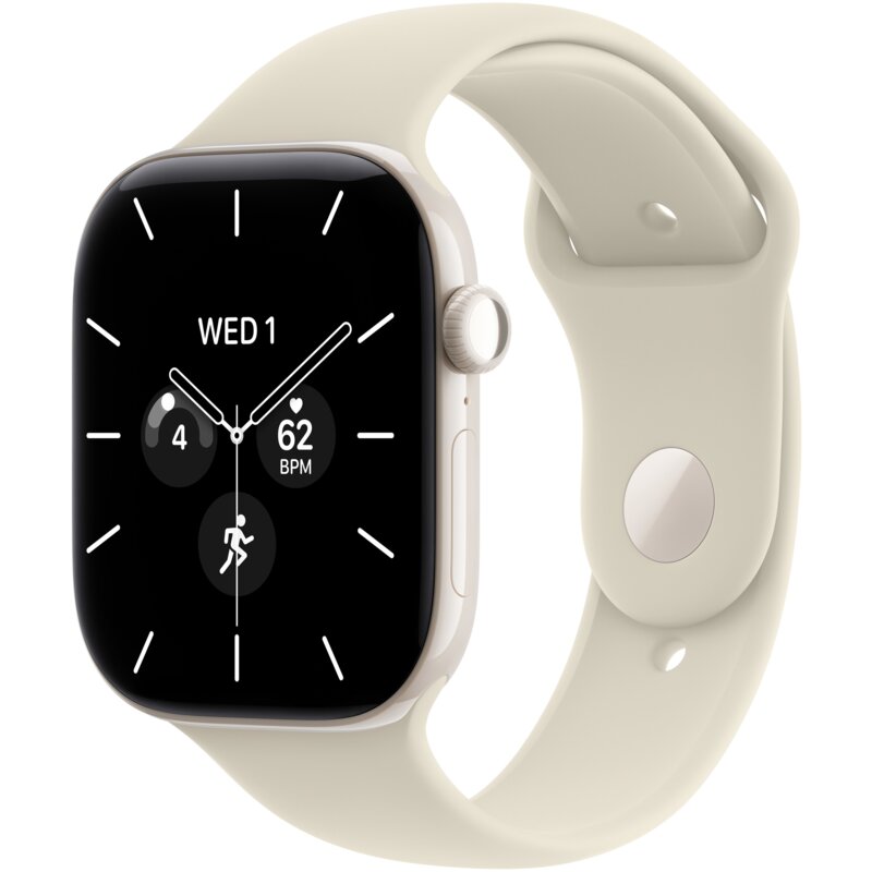 Apple Watch 12 GPS + Cellular 47mm koperta z ceramiki (biała perła) + pasek sportowy rozmiar S/M (piasek)