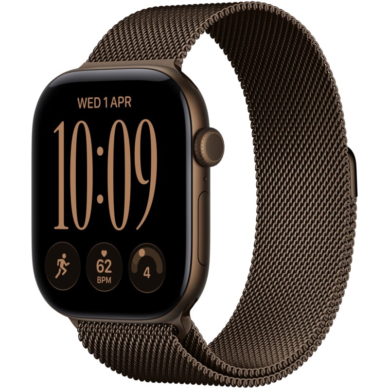 Apple Watch Series 12 GPS + Cellular Koperta 46 mm z aluminium ciemny brąz Bransoleta mediolańska ciemny brąz M/L