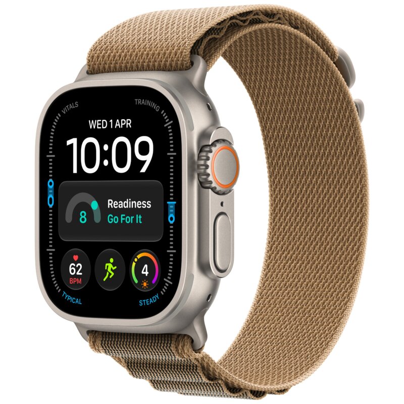 Apple Watch Ultra 4 GPS + Cellular 49mm koperta tytanowa (naturalny) + pasek Alpine rozmiar M (pustynia)
