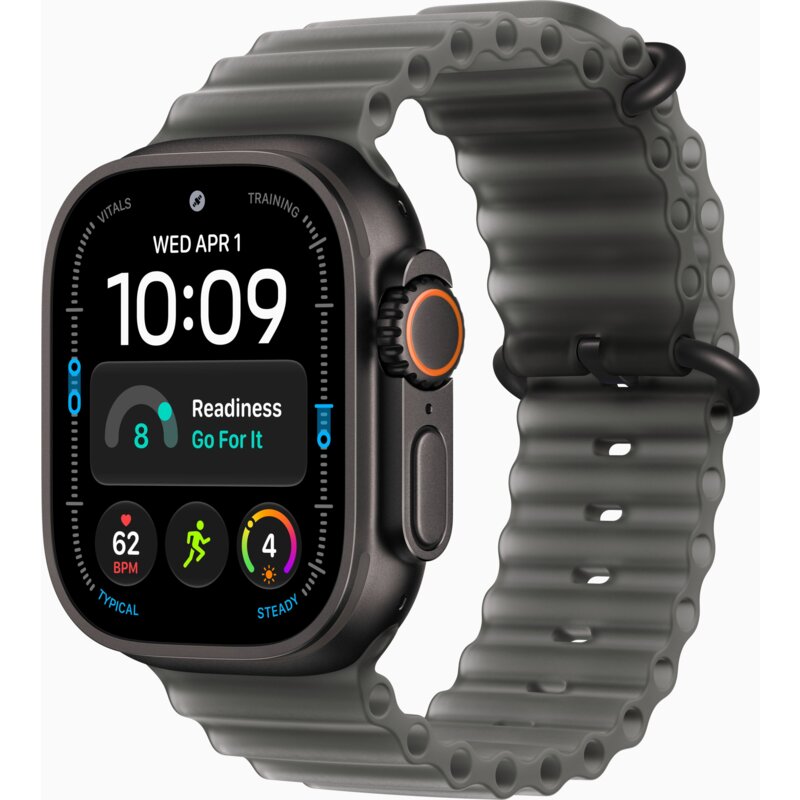 Smartwatch APPLE Watch Ultra 4 GPS + Cellular, koperta 49mm z tytanu w kolorze czarnym, pasek Ocean półprzezroczystej czerni MJAY4QP/A