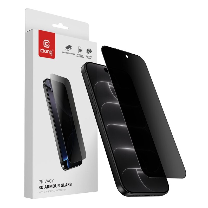 Szkło prywatyzujące CRONG Privacy 3D Armour Glass do Apple iPhone 18 Pro