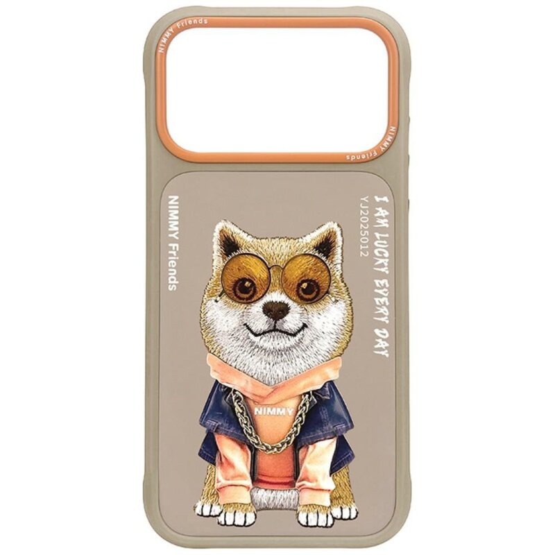 Etui NIMMY Glasses Cool Dog do Apple iPhone 17 Pro Max/18 Pro Max Beżowy