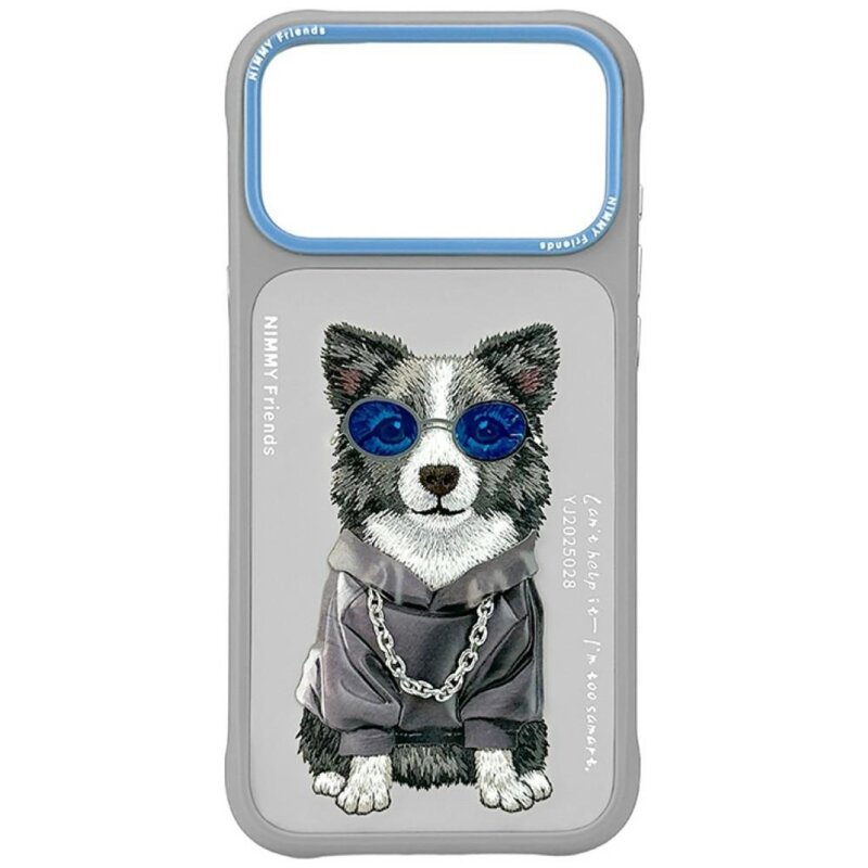 Etui NIMMY Glasses Cool Dog do Apple iPhone 17 Pro Max/18 Pro Max Szary