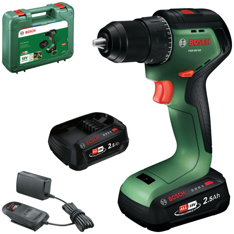 Wiertarko-wkrętarka akumulatorowa BOSCH PSR 18V-60 06039D7202