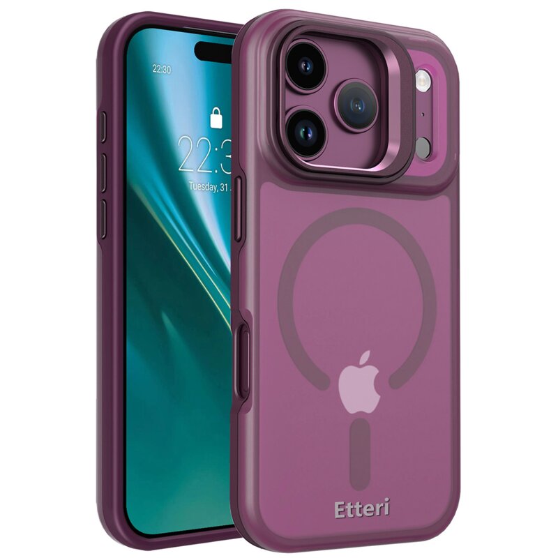 Etui ETTERI Morning Fog MagSafe do Apple iPhone 17 Pro Max/18 Pro Max Ciemna wiśnia