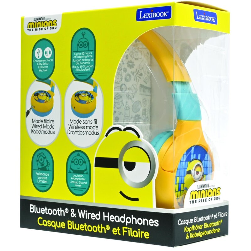 Zabawka słuchawki nauszne LEXIBOOK Minionki HPBT010DES