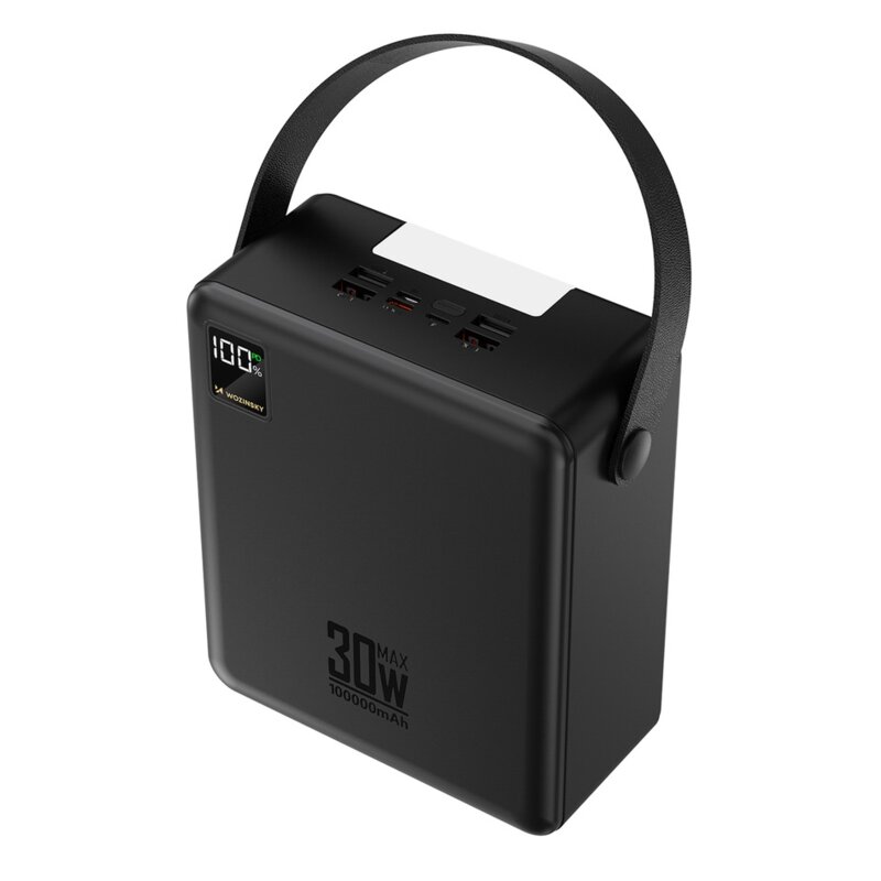 POWERBANK 100 000 mAh 30W PD USB-C 4xUSB-A LATARKA POWER BANK WOZINSKY