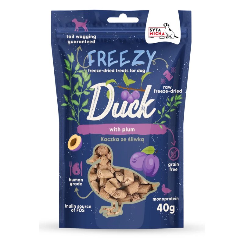 SYTA MICHA Freezy Kaczka ze śliwką - przysmak dla psa - 40g