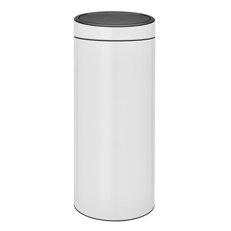 Kosz na śmieci uchylny BRABANTIA 115141 Touch Bin New krawędź chroniąca przed zarysowaniami 30L Biały