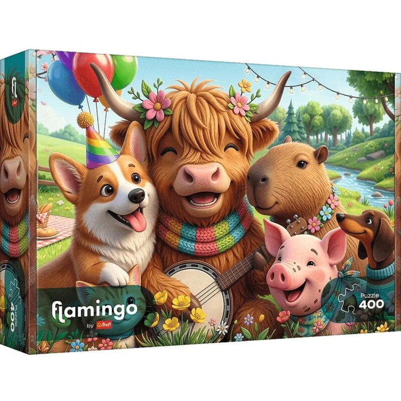Puzzle TREFL Flamingo by Urodzinowa ekipa (400 elementów)
