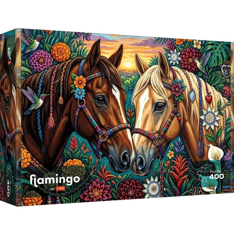 Puzzle TREFL Flamingo by Kwiecisty galop (400 elementów)