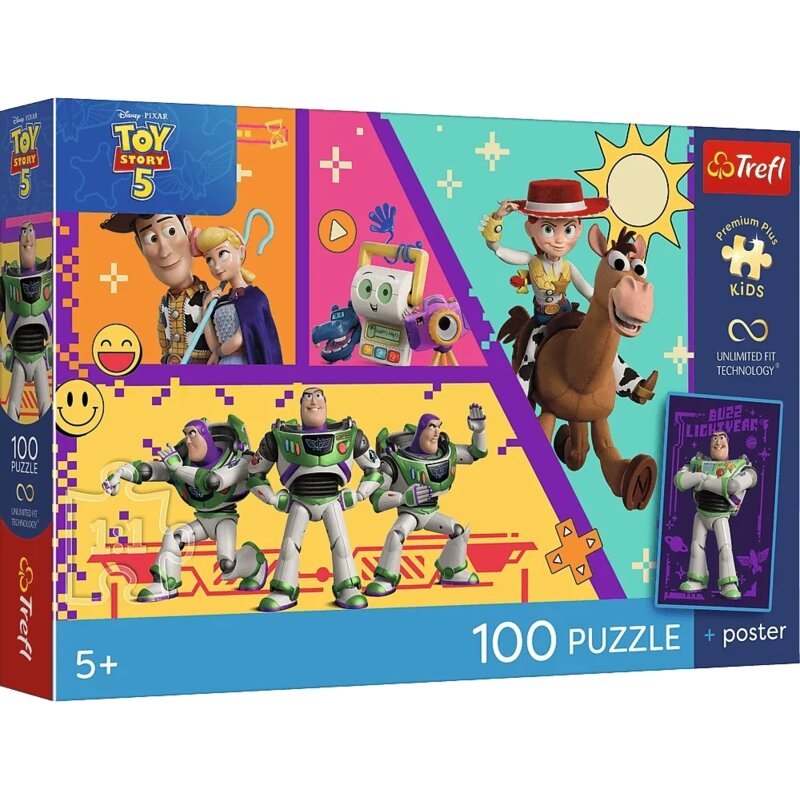 Puzzle TREFL Premium Plus Kids Disney Toy Story 5 Zabawki w akcji 16556 (100 elementów)