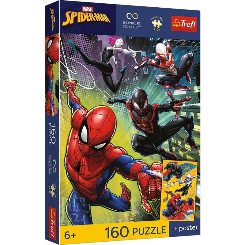 Puzzle TREFL Premium Plus Kids Marvel Spider-Man Pajęcze sprawy 15435 (160 elementów)