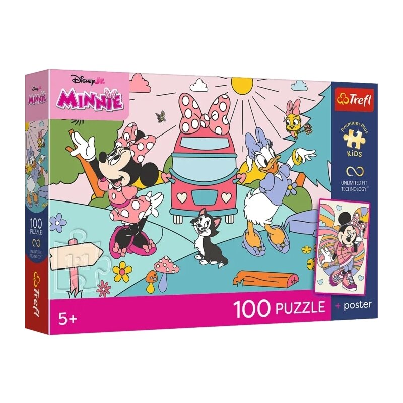 Puzzle TREFL Premium Plus Kids Disney Minnie Rózowa przygoda 16568 (100 elementów)