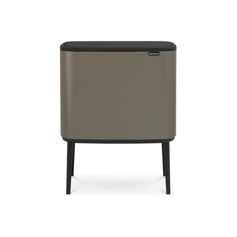 Kosz na śmieci uchylny BRABANTIA 315787 Bo Touch, zatrzaskiwane nogi, regulowane stopki, wyjmowane wiadro 36L Platynowy