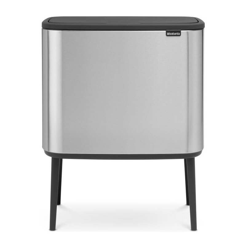 Kosz na śmieci do segregacji BRABANTIA Bo Touch Bin 316081 trzykomorowy, antypoślizgowe nóżki, stal 33L Stalowy