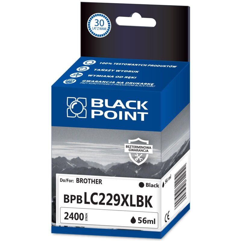 Tusz BLACK POINT do Brother LC-229XLBK Czarny 56 ml BPBLC229XLBK