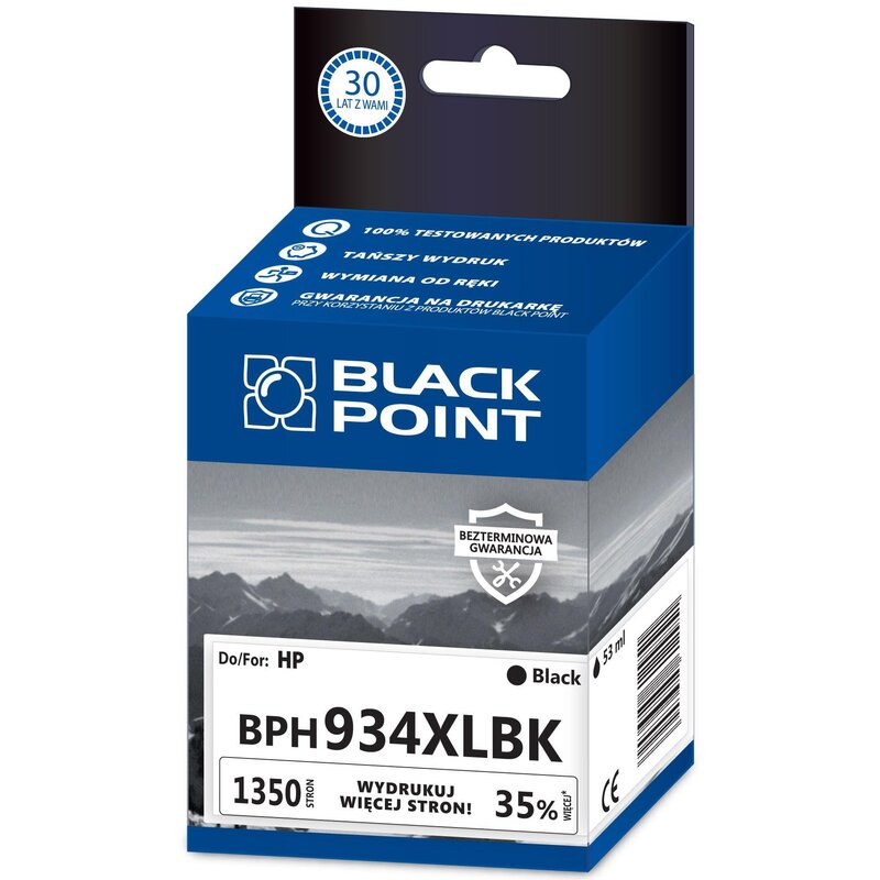 Black Point BPH934XLBK (zamiennik C2P23AE nr 934XL) Czarny 53 ml