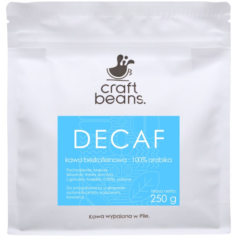 Kawa ziarnista CRAFT BEANS Decaf Bezkofeinowa Arabica 250 g
