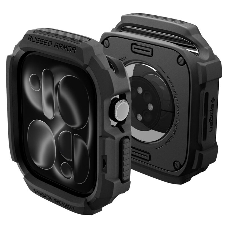 Etui SPIGEN Rugged Armor do Apple Watch 12 (42 mm) Czarny