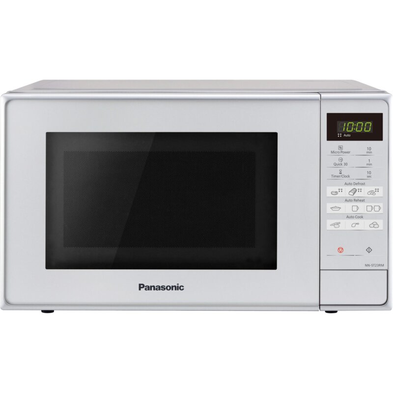 Kuchenka mikrofalowa PANASONIC NN-ST23RMEVG 800W średnica 25.5 cm pojemność 20L Programy automatyczne Srebrny