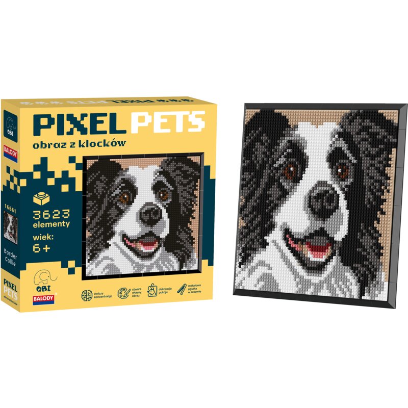 Klocki plastikowe QBI Pixel Pets Border Collie SA15071