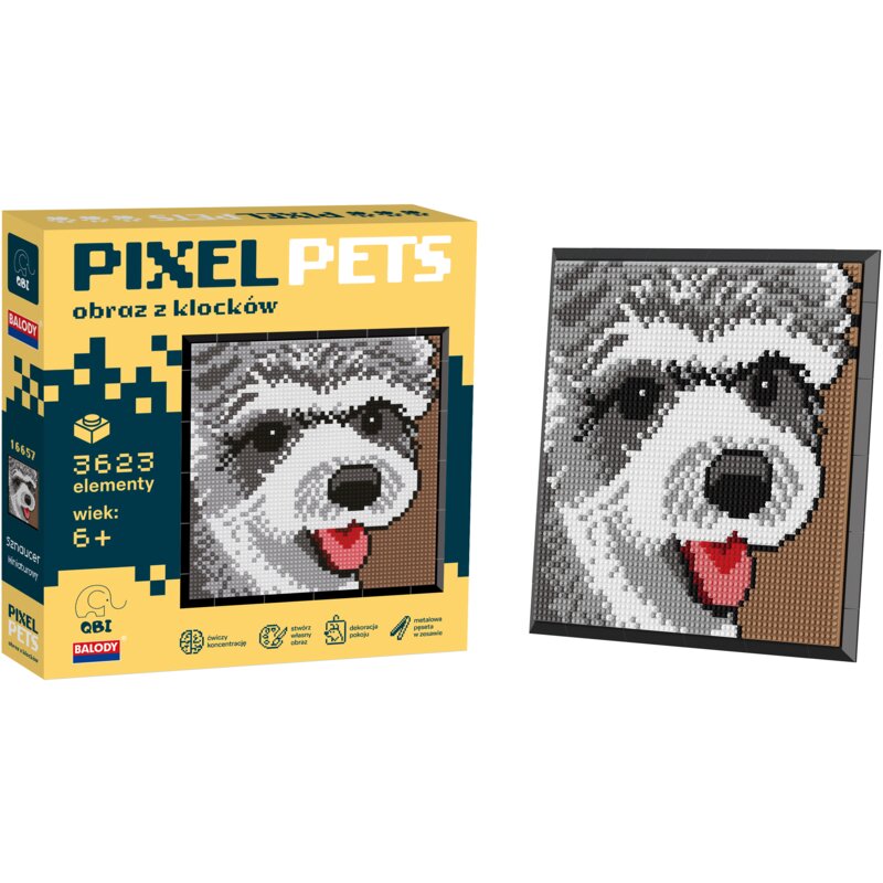 Klocki plastikowe QBI Pixel Pets Sznaucer Miniaturowy SA15072