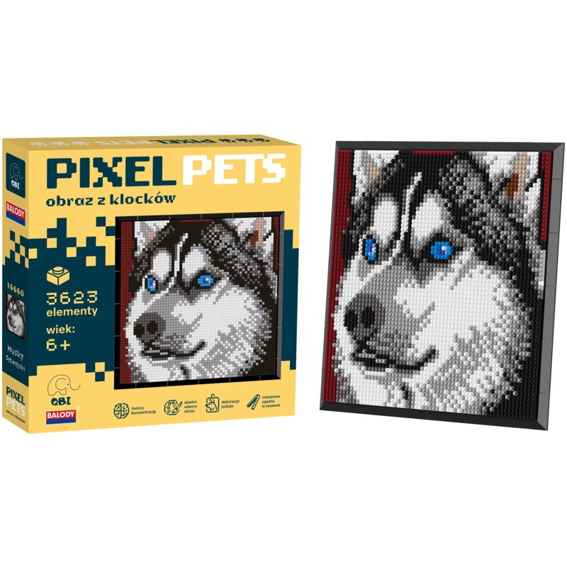 Klocki plastikowe QBI Pixel Pets Husky Syberyjskiego SA15075