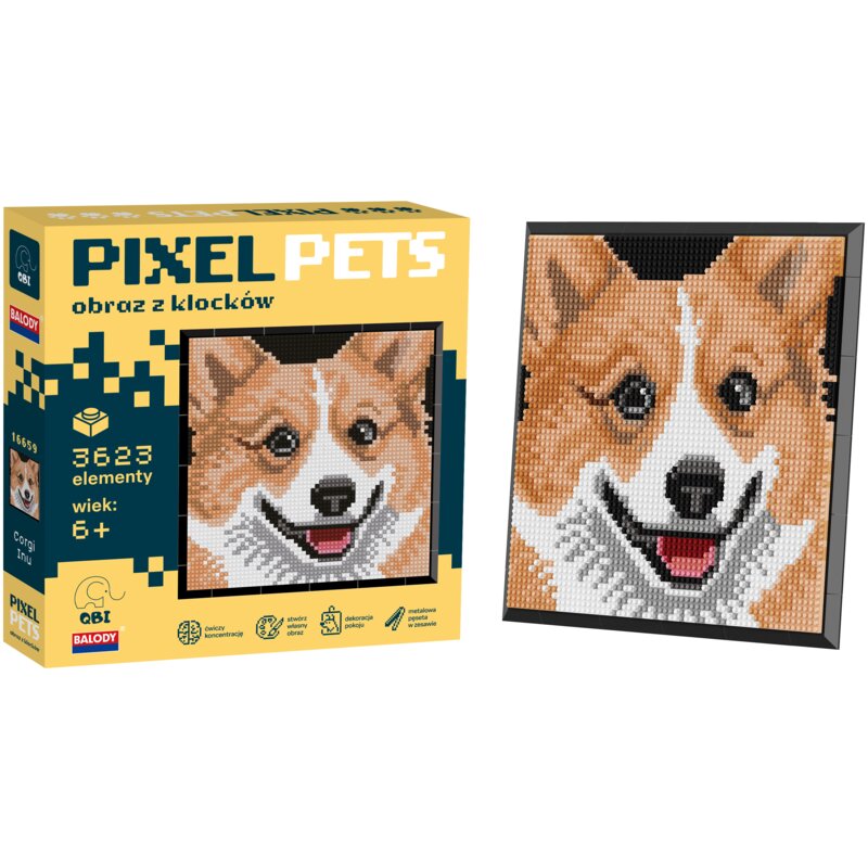Klocki plastikowe QBI Pixel Pets Corgi SA15076