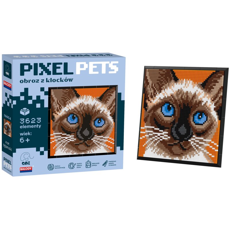 Klocki plastikowe QBI Pixel Pets Kot Syjamski QBI_SA15081