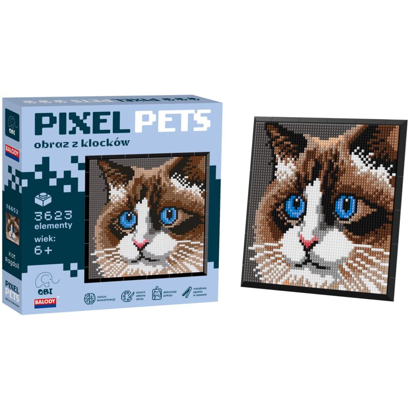 Klocki plastikowe QBI Pixel Pets Kot Ragdoll QBI_SA15082