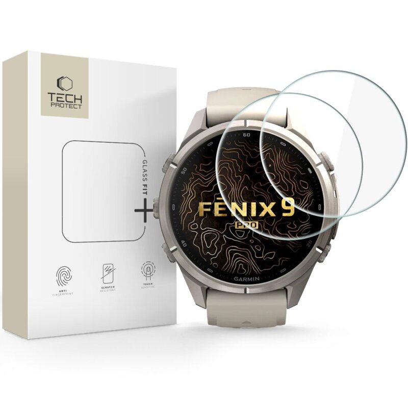 Szkło hartowane TECH-PROTECT Glass Fit+ do Garmin Fenix 9 Pro 51 mm (2 szt.)