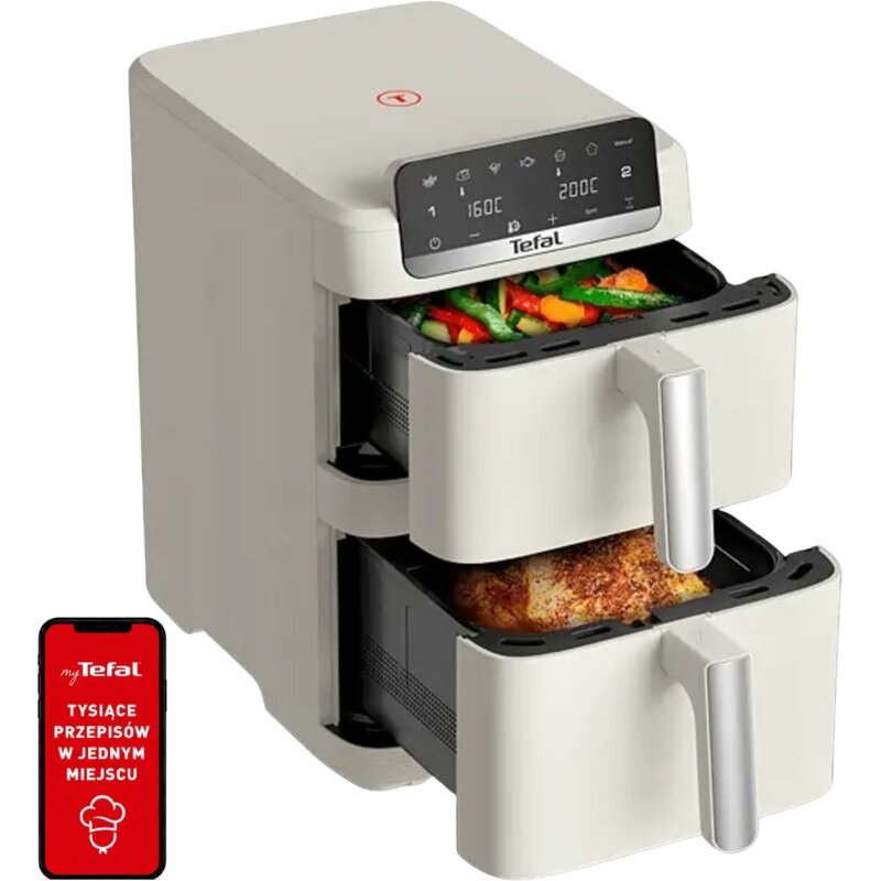Air Fryer Frytkownica beztłuszczowa TEFAL Easy Fry Crispy Stack EY752AE0 10l z podwójnym koszem