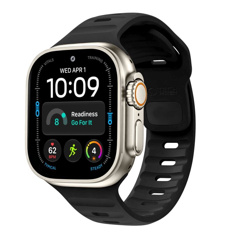 Pasek TECH-PROTECT Silicone Line do Apple Watch 8/9/10/11/12/SE/Ultra do koperty 44/45/46/49mm Czarny