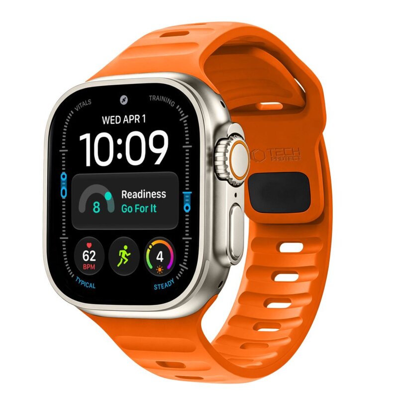 Pasek TECH-PROTECT Silicone Line do Apple Watch 8/9/10/11/12/SE/Ultra do koperty 44/45/46/49mm Pomarańczowy