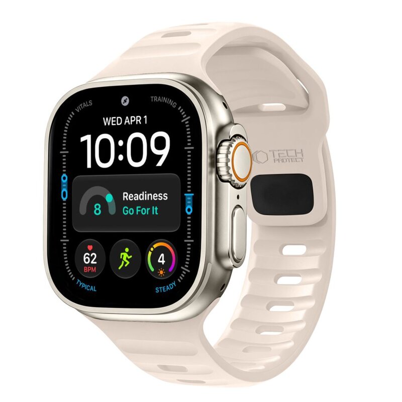 Pasek TECH-PROTECT Silicone Line do Apple Watch 8/9/10/11/12/SE/Ultra do koperty 44/45/46/49mm Beżowy