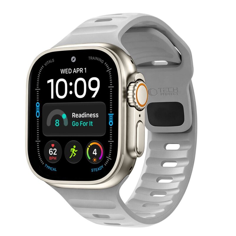 Pasek TECH-PROTECT Silicone Line do Apple Watch 8/9/10/11/12/SE/Ultra do koperty 44/45/46/49mm Szary