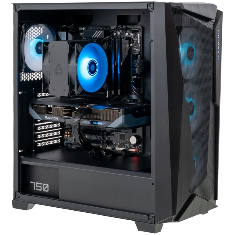 Komputer MAD DOG Powered by Gigabyte AORUSC301-A21WR32WP R5-7500F 32GB RAM 1TB SSD Radeon RX9070GRE Wi-Fi Windows 11 Professional
